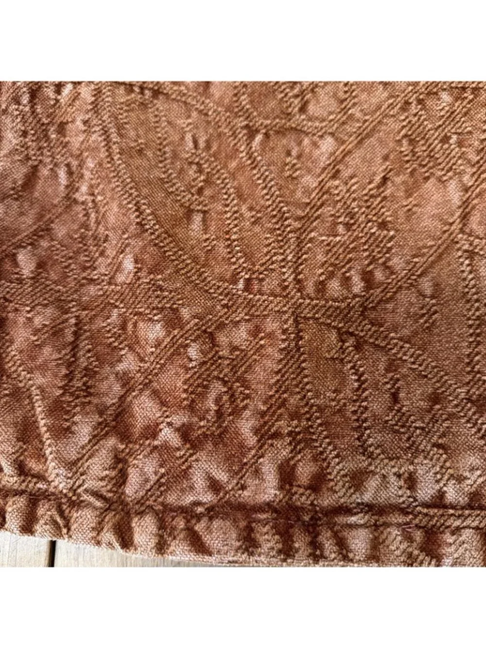 Pottery Barn Burnt Orange Rust Pillow Cover Jacquard Embossed Overlay 20x20”